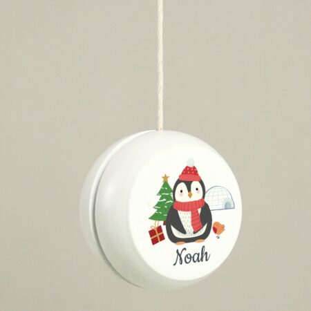 Personalised Christmas Penguin White Wooden Yoyo: 4 - Toys By Gift Moments