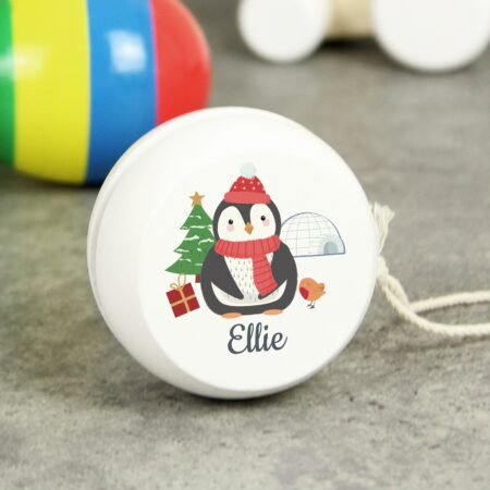Personalised Christmas Penguin White Wooden Yoyo: 2 - Toys By Gift Moments
