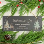 Personalised Christmas Reindeer Hanging Slate Plaque: 1 - Signs & Plaques By Gift Moments