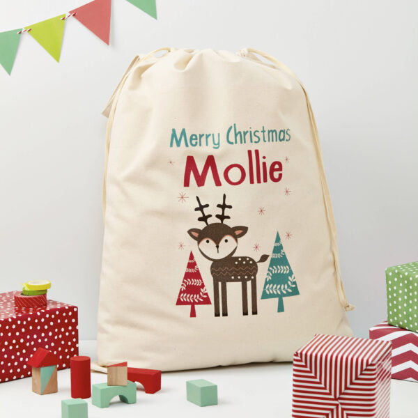 Personalised Christmas Reindeer Sack: 1 - Christmas Sacks By Gift Moments