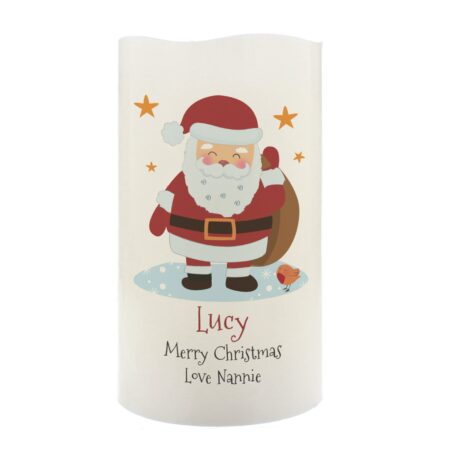 Personalised Christmas Santa LED Candle: 4 - LED Lighting By Gift Moments