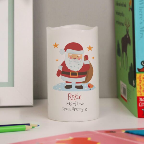 Personalised Christmas Santa LED Candle: 2 - LED Lighting By Gift Moments