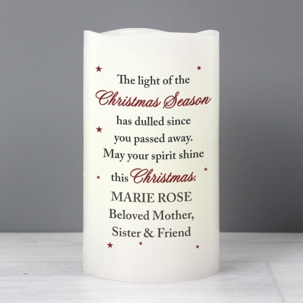 Personalised Christmas Season Memorial LED Candle: 2 - LED Lighting By Gift Moments