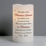 Personalised Christmas Season Memorial LED Candle: 1 - LED Lighting By Gift Moments