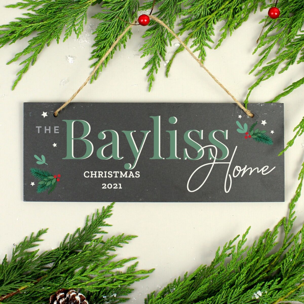 Personalised Christmas Slate Plaque: 1 - Signs & Plaques By Gift Moments