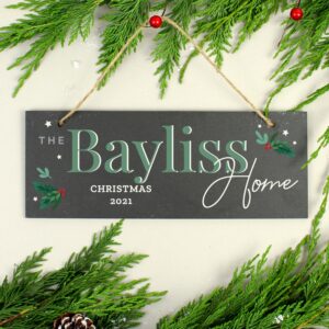 Personalised Christmas Slate Plaque: 1 - Signs & Plaques By Gift Moments
