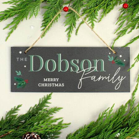Personalised Christmas Slate Plaque: 2 - Signs & Plaques By Gift Moments