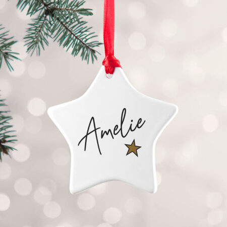Personalised Christmas Star Decoration: 3 - Christmas Decorations By Gift Moments