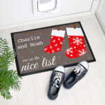 Personalised Festive Stockings Indoor Doormat: 1 - Doormats By Gift Moments