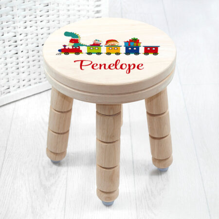 Personalised Christmas Train Wooden Stool: 2 - Wooden Stools By Gift Moments