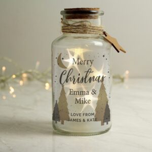 Personalised Christmas Tree LED Glass Jar: 3 - LED Lighting By Gift Moments