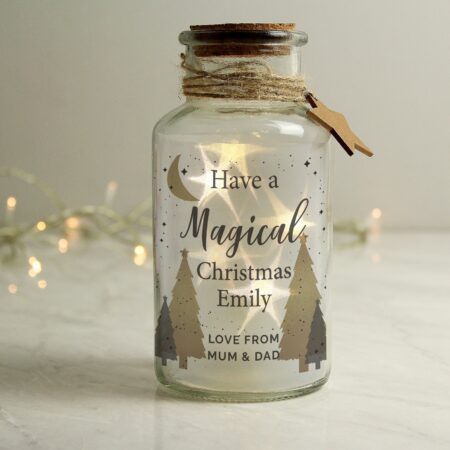 Personalised Christmas Tree LED Glass Jar: 2 - LED Lighting By Gift Moments