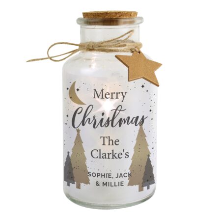 Personalised Christmas Tree LED Glass Jar: 4 - LED Lighting By Gift Moments