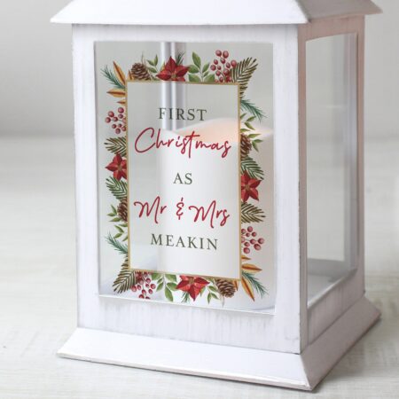 Personalised Christmas White LED Lantern: 4 - LED Lighting By Gift Moments