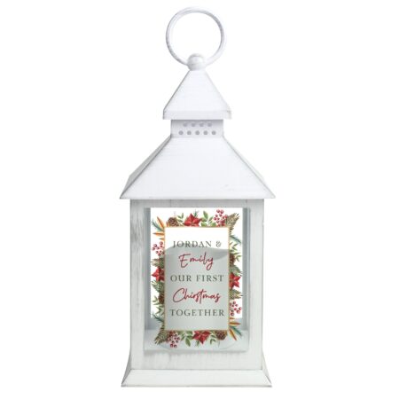 Personalised Christmas White LED Lantern: 2 - LED Lighting By Gift Moments