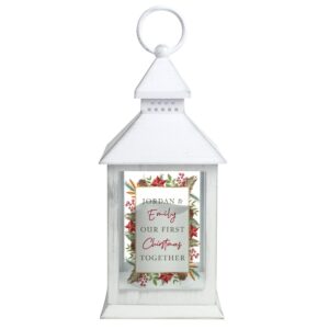 Personalised Christmas White LED Lantern: 2 - LED Lighting By Gift Moments