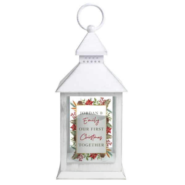 Personalised Christmas White LED Lantern: 2 - LED Lighting By Gift Moments