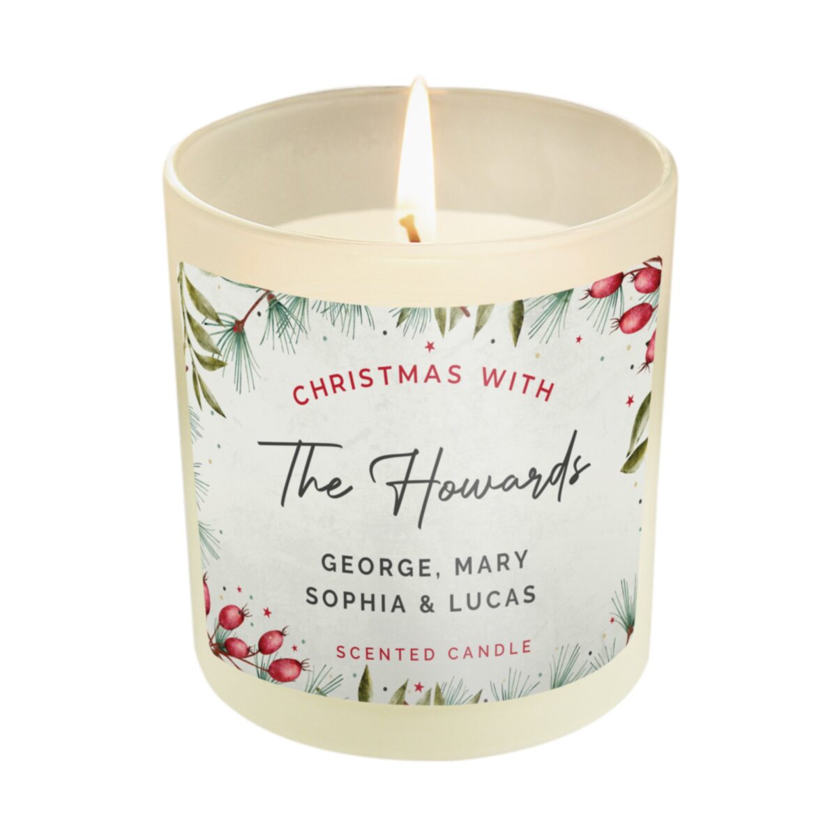 Personalised Christmas With... Scented Jar Candle: 5 - Candles By Gift Moments