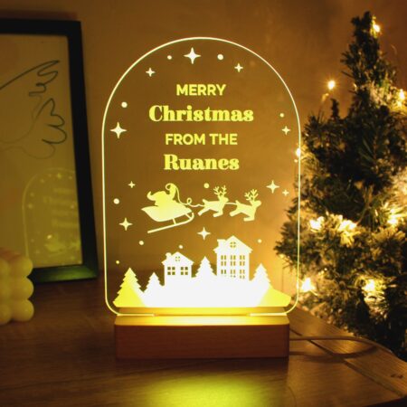Personalised christmas wooden based led light