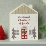 Personalised Christmas Wooden House Ornament: 1 - Ornaments By Gift Moments