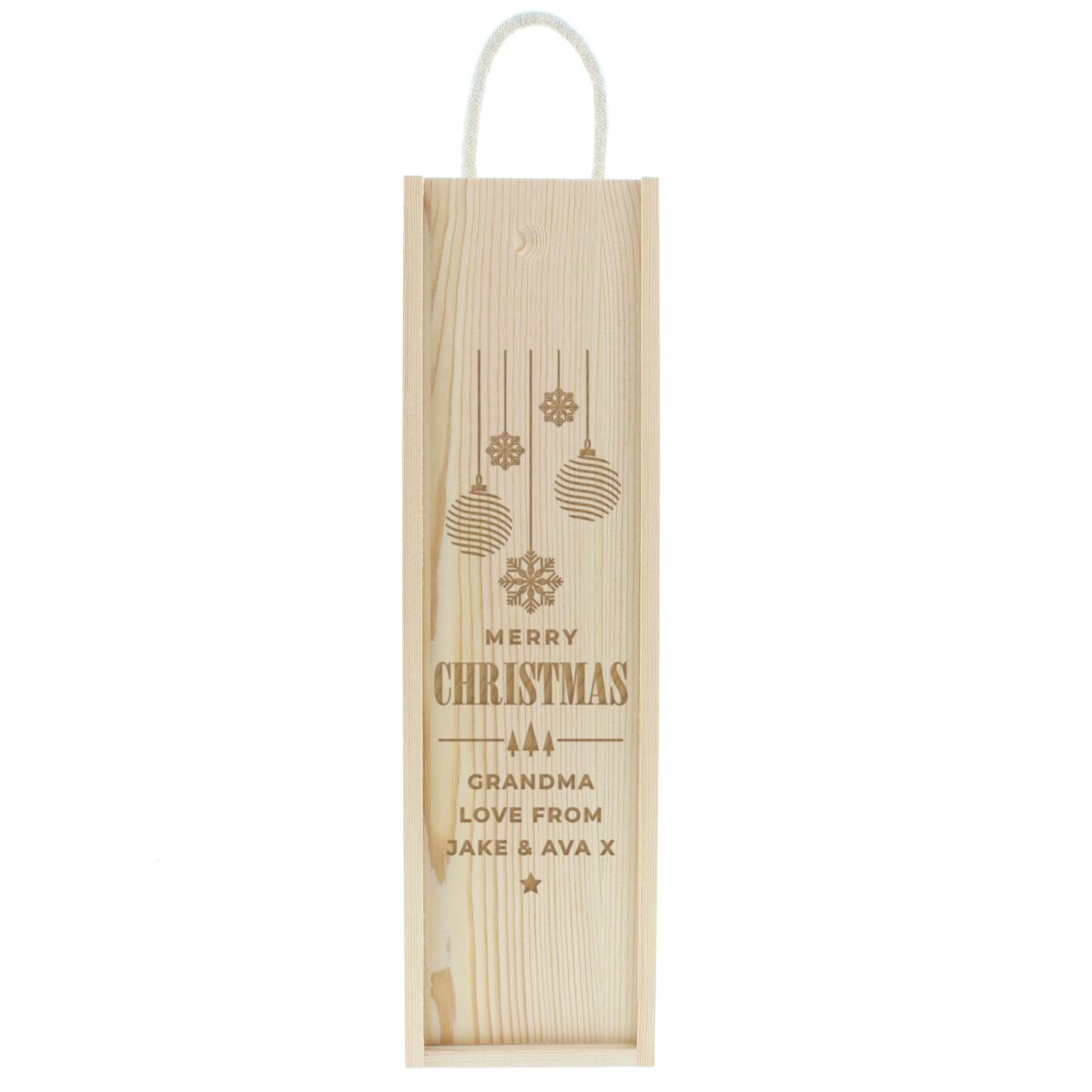 Personalised Christmas Wooden Wine Box: 5 - Barware By Gift Moments