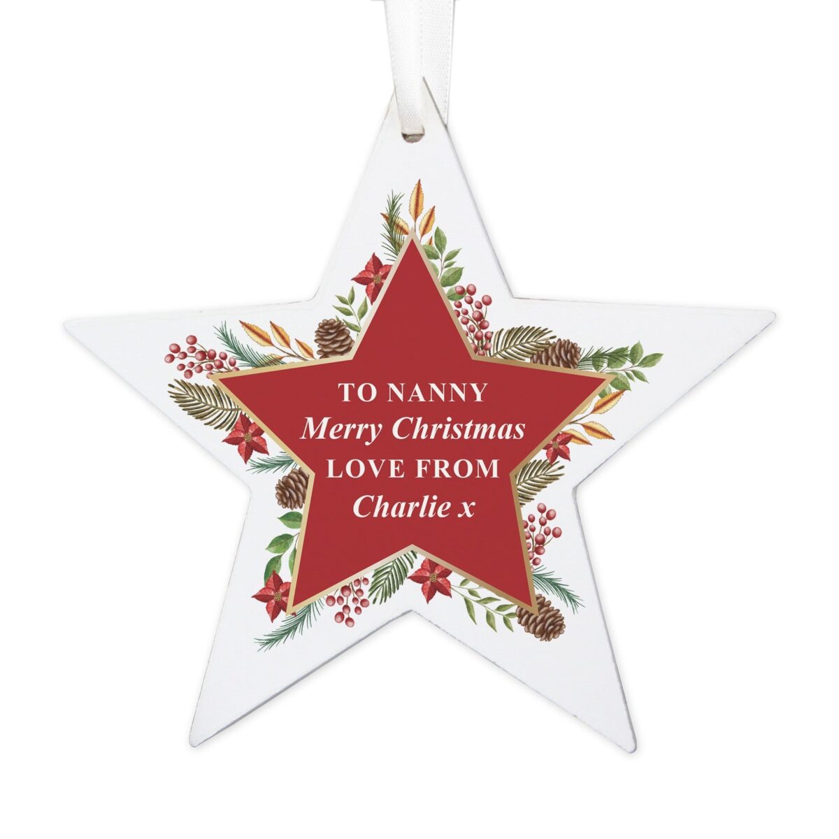 Personalised Christmas Wreath Wooden Decoration: 5 - Christmas Decorations By Gift Moments