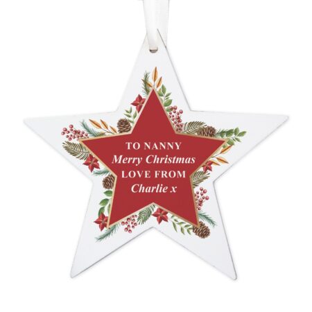 Personalised Christmas Wreath Wooden Decoration: 5 - Christmas Decorations By Gift Moments