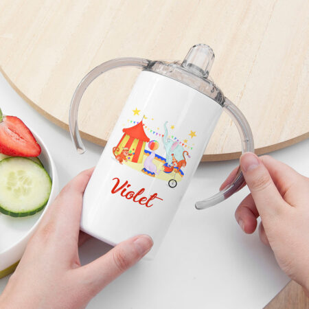 Personalised circus kids sippy cup