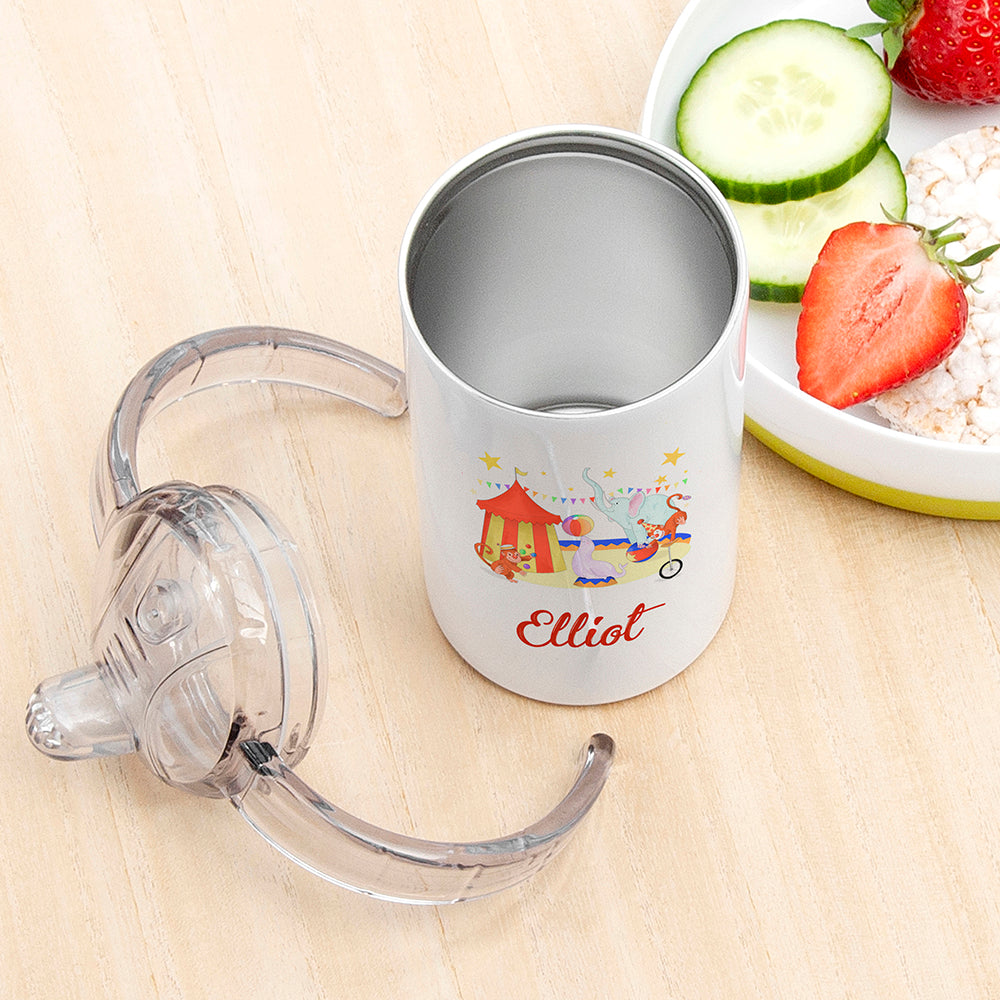 Personalised circus kids sippy cup