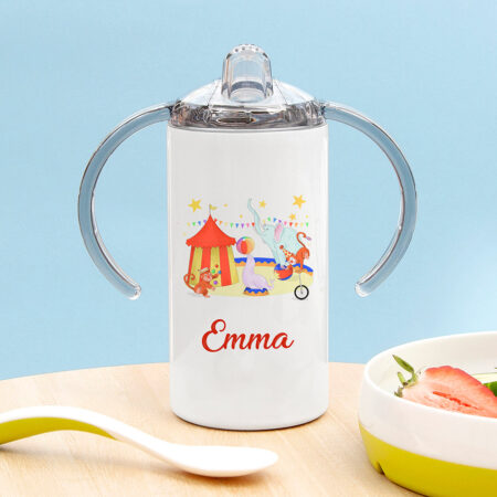 Personalised circus kids sippy cup