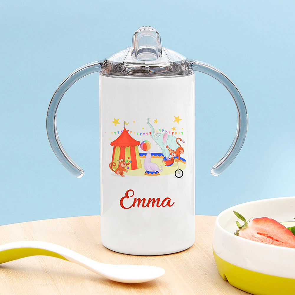 Personalised circus kids sippy cup