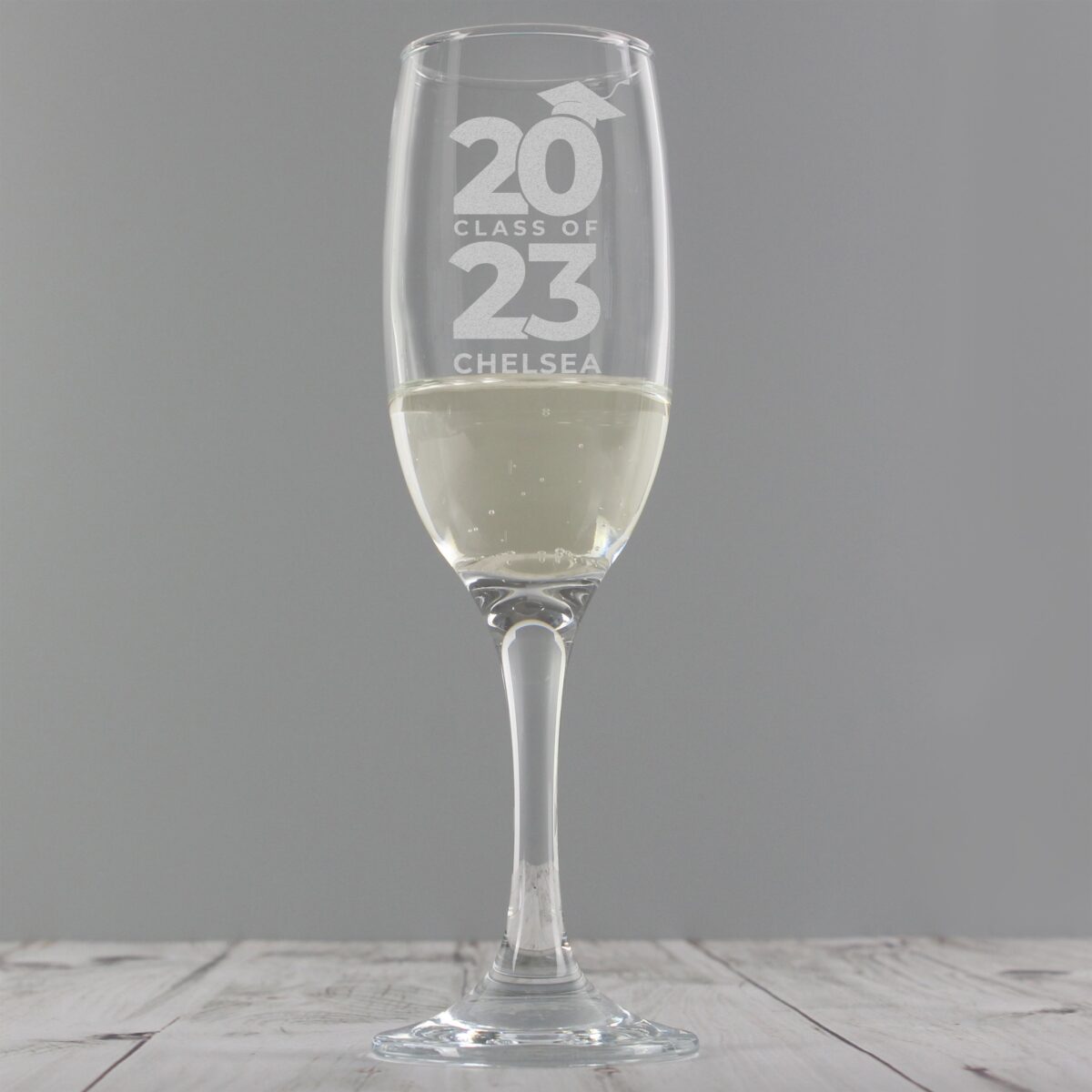 Personalised Class of Graduation Flute: 6 - Champagne Flutes By Gift Moments