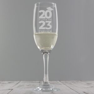 Personalised Class of Graduation Flute: 6 - Champagne Flutes By Gift Moments