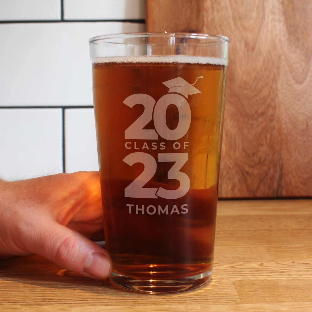 Personalised Class of Graduation Pint Glass: 3 - Beer Glasses By Gift Moments