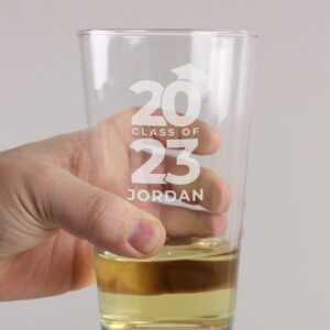 Personalised Class of Graduation Pint Glass: 8 - Beer Glasses By Gift Moments