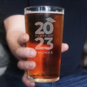Personalised Class of Graduation Pint Glass: 2 - Beer Glasses By Gift Moments