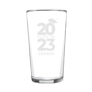 Personalised Class of Graduation Pint Glass: 5 - Beer Glasses By Gift Moments