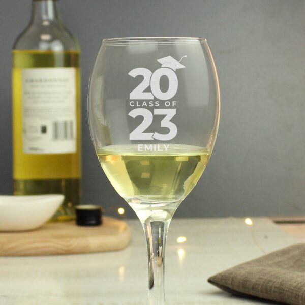 Personalised Class of Graduation Wine Glass: 2 - Wine Glasses By Gift Moments
