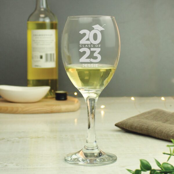 Personalised Class of Graduation Wine Glass: 1 - Wine Glasses By Gift Moments