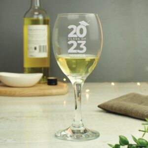 Personalised Class of Graduation Wine Glass: 6 - Wine Glasses By Gift Moments
