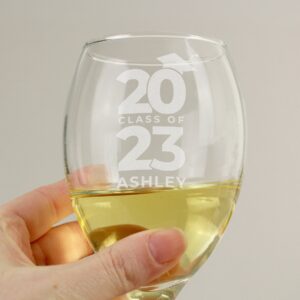Personalised Class of Graduation Wine Glass: 3 - Wine Glasses By Gift Moments