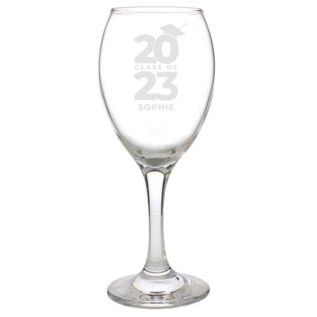 Personalised Class of Graduation Wine Glass: 5 - Wine Glasses By Gift Moments