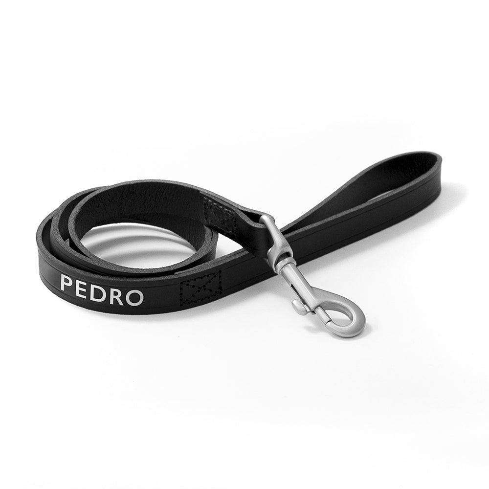 Personalised Black Leather Dog Lead: 6 - Pet Products By Gift Moments