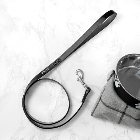 Personalised Black Leather Dog Lead: 5 - Pet Products By Gift Moments