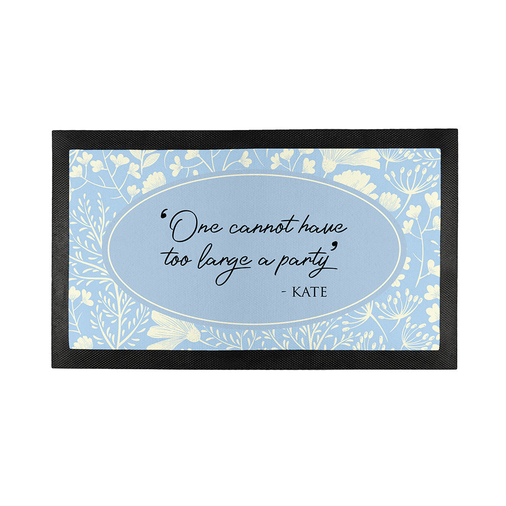Personalised Classic Floral Quote Bar Mat: 6 - Barware By Gift Moments