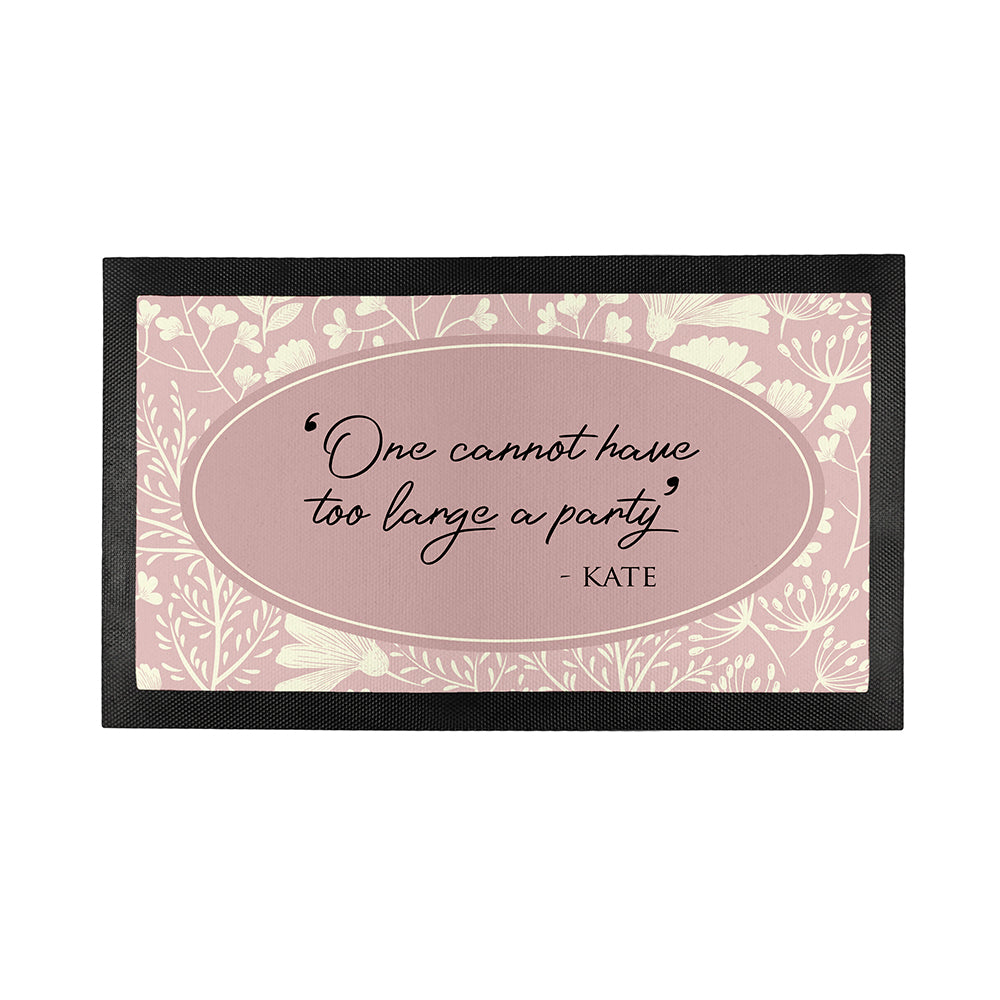 Personalised Classic Floral Quote Bar Mat: 8 - Barware By Gift Moments
