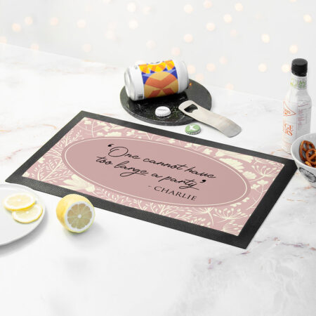 Personalised Classic Floral Quote Bar Mat: 7 - Barware By Gift Moments