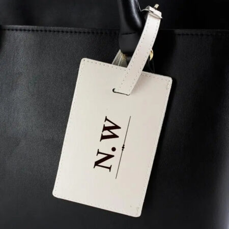 Personalised Classic Initials Cream Luggage Tag: 4 - Luggage Tags By Gift Moments