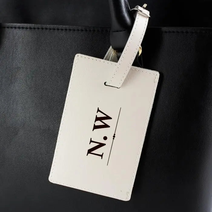 Personalised Classic Initials Cream Luggage Tag: 4 - Luggage Tags By Gift Moments