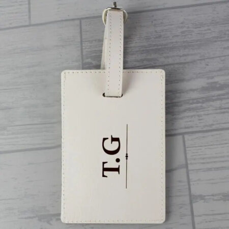 Personalised Classic Initials Cream Luggage Tag: 2 - Luggage Tags By Gift Moments